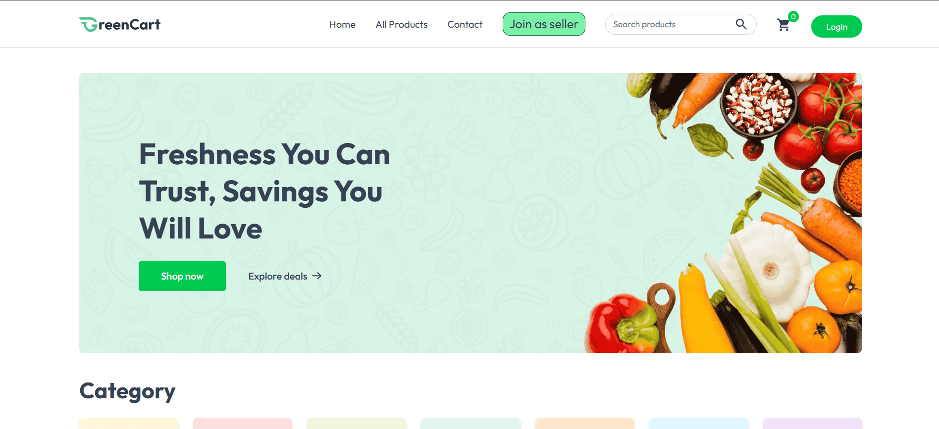 Online grocery shopping platform